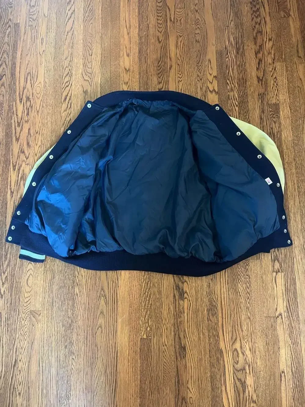 Vintage Custom Colby WS 2008 Navy Wool and Leather Varsity Letterman Jacket